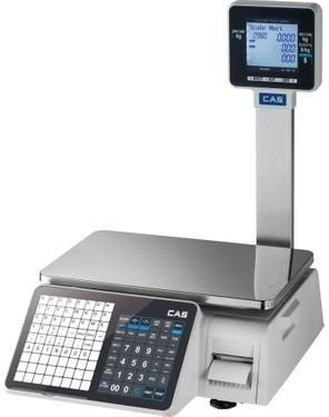 CAS CL-3000 Barkodlu Terazi — Etiket/barkod basan market terazisi; 10.000 ürün hafızası, TCP/IP ile kasaya bağlanır.
